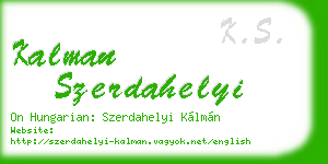 kalman szerdahelyi business card